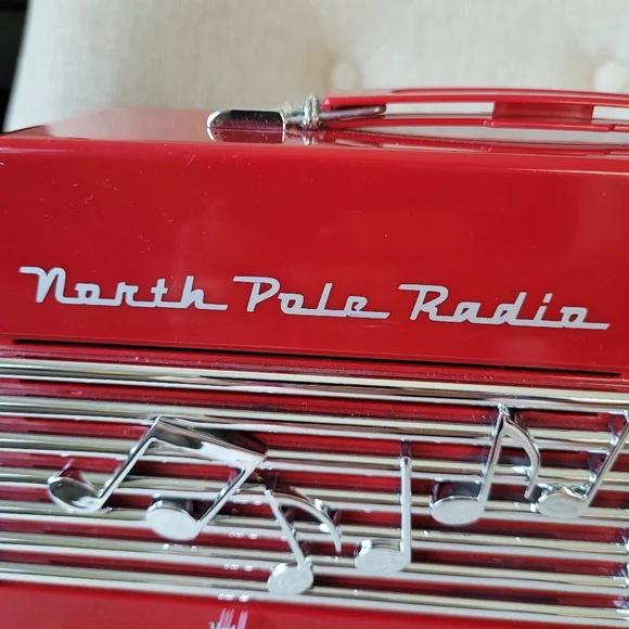 Mr. Christmas North Pole Radio Red Vintage Style Toy Plays 9 Songs 10.5"…